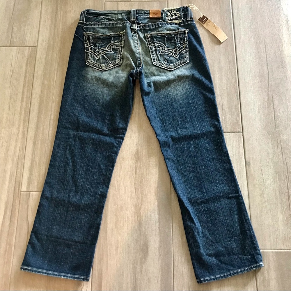 Big Star Rikki Straight Leg Cropped Low Rise Size 30 - Picture 3 of 11